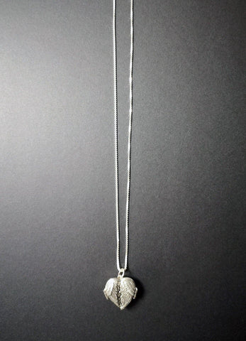 Angel Wing Locket - on 18" Box Chain (sterling silver) - Little Gift Hut