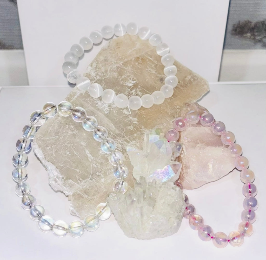 Beautiful Natural Crystal Bead Bracelet – Gift Boxed