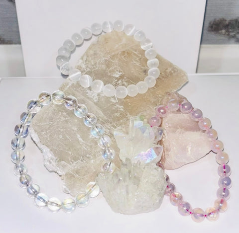 Beautiful Natural Crystal Bead Bracelet – Gift Boxed
