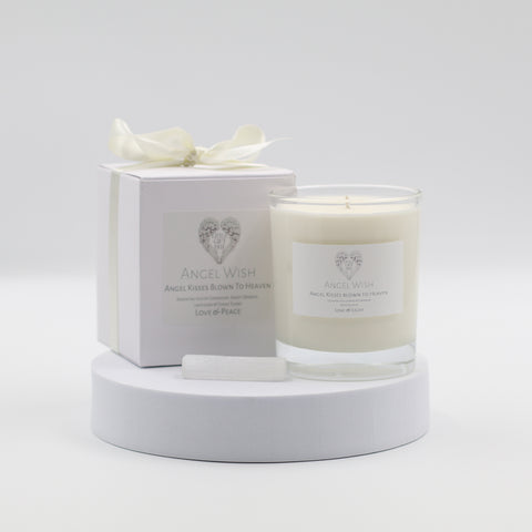 Angel Wish - Angel Kisses Blown to Heaven Memory Candle with Selenite 30cl